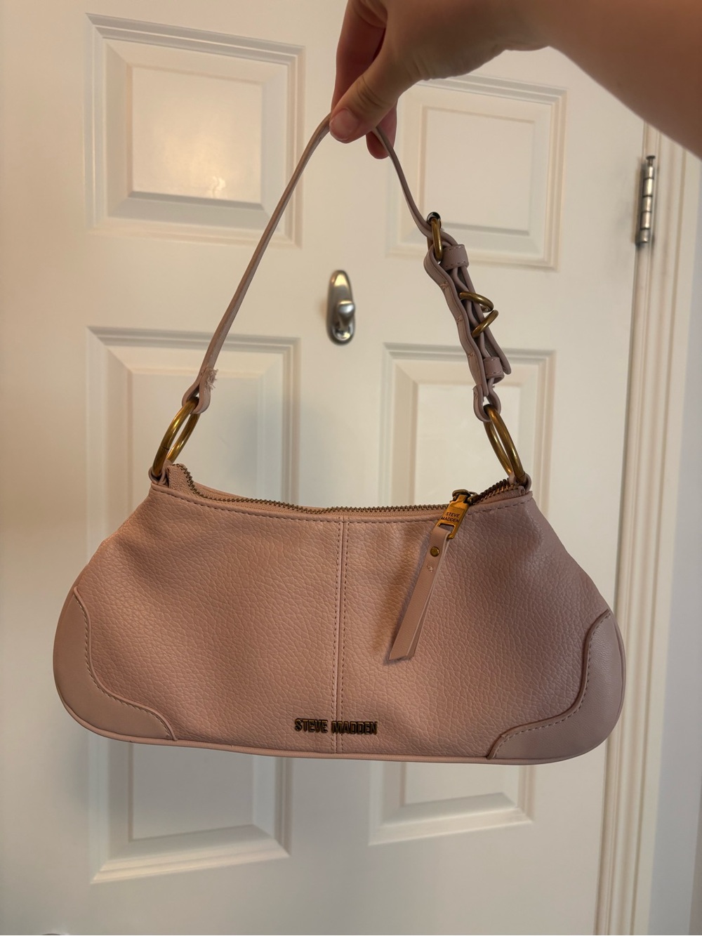 Steve Madden Pale Blush Shoulder Bag with Gold Hardware